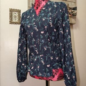 NWT Sugarlips Navy Floral Top